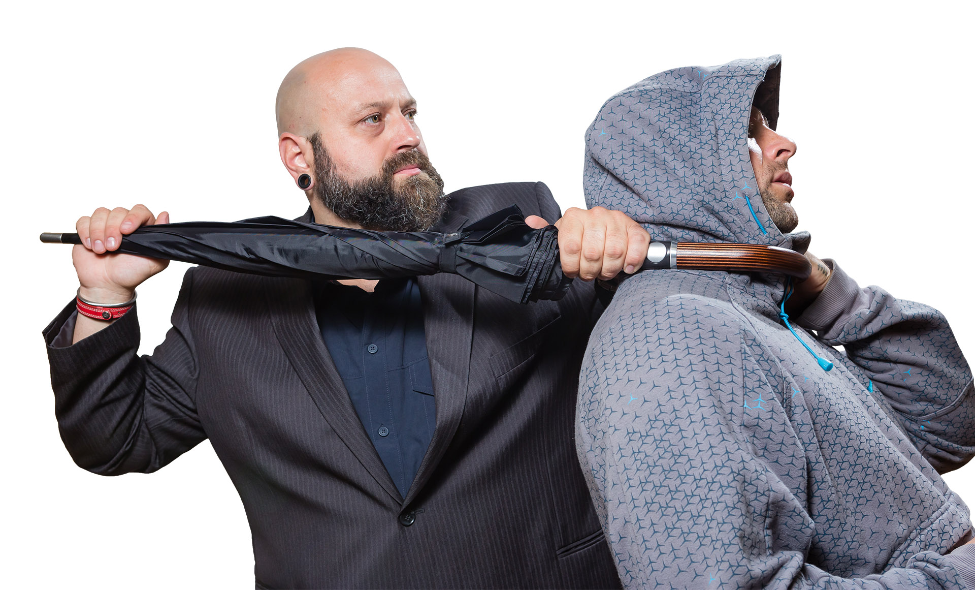 Selbstverteidigungsschirm mit Rundhakengriff